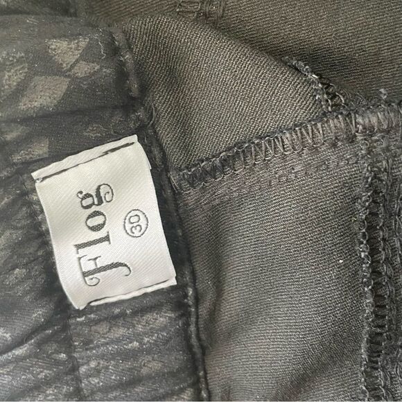 Bevy Flog Shely Black Python High Rise Drawstring Pants - Picture 6 of 8